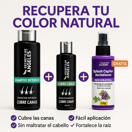 SHAMPOO CUBRECANAS + Splash Crecimiento Capilar 🔥GRATIS🔥 La combinación que tu cabello estaba esperando