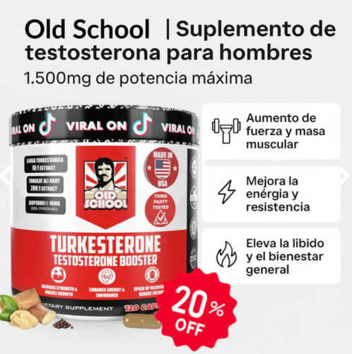 TURKESTERONA - Potenciador de testosterona - Libera el Toro que llevas dentro - 120 cps
